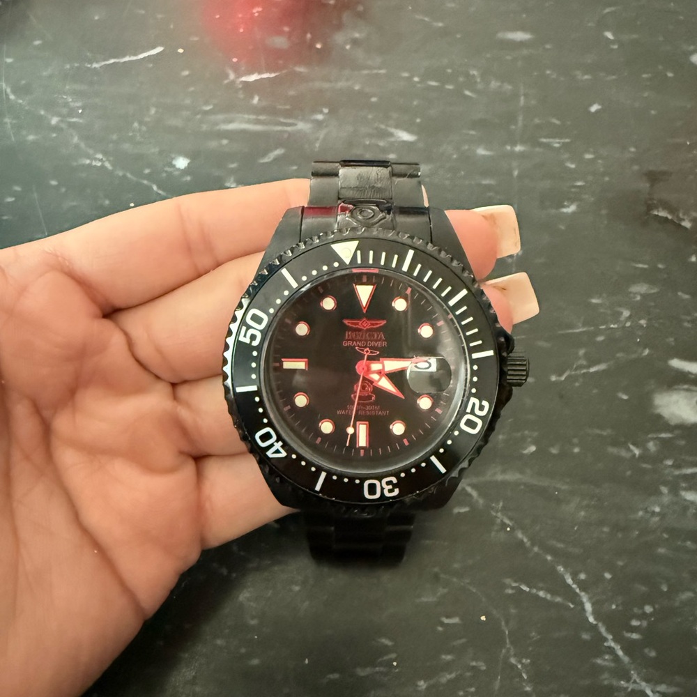 Invicta Black and Red Dive Watch